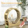 Voir la diapositive 4 : PAWHUT Roue d'exercice pour chat - frein, grattoirs - dim. 91L x 33,5P x 94H cm - aspect bois naturel