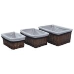 VIDAXL Ensemble de paniers gigognes 3 pcs Marron Saule