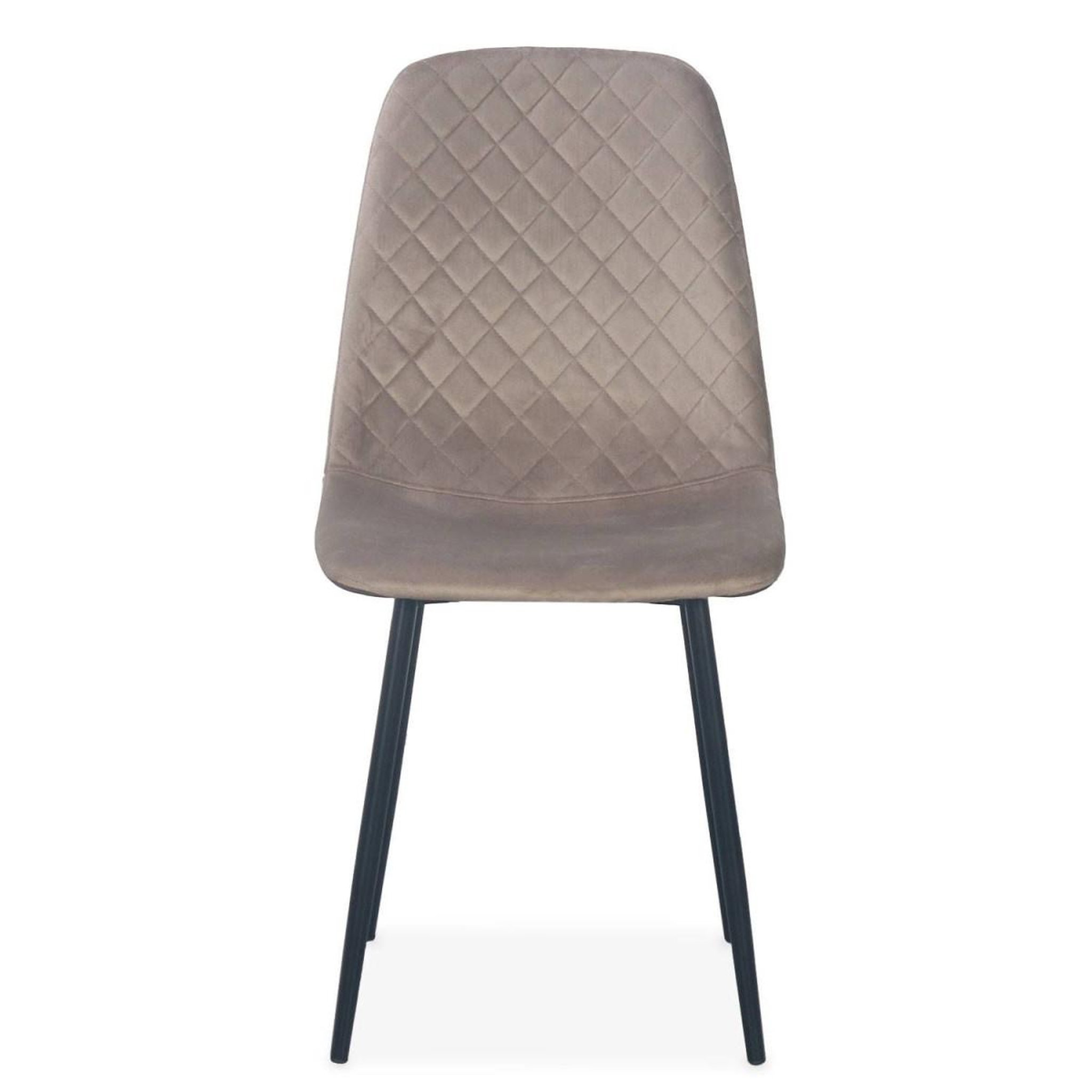 Voir la diapositive 3 : Paris Prix Lot de 4 chaises en velours  matelassées  88cm taupe