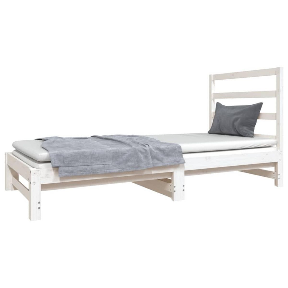 VIDAXL Lit coulissant sans matelas blanc 2x(90x190) cm