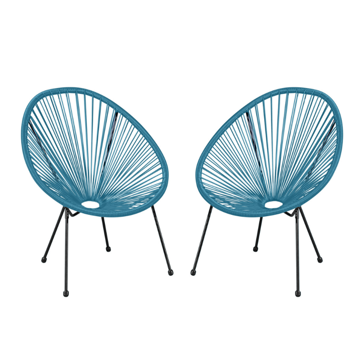 CONCEPT USINE Set de 2 chaises Bleu ACAPULCO
