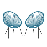 CONCEPT USINE Set de 2 chaises Bleu ACAPULCO