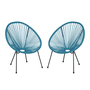Voir la diapositive 1 : CONCEPT USINE Set de 2 chaises Bleu ACAPULCO