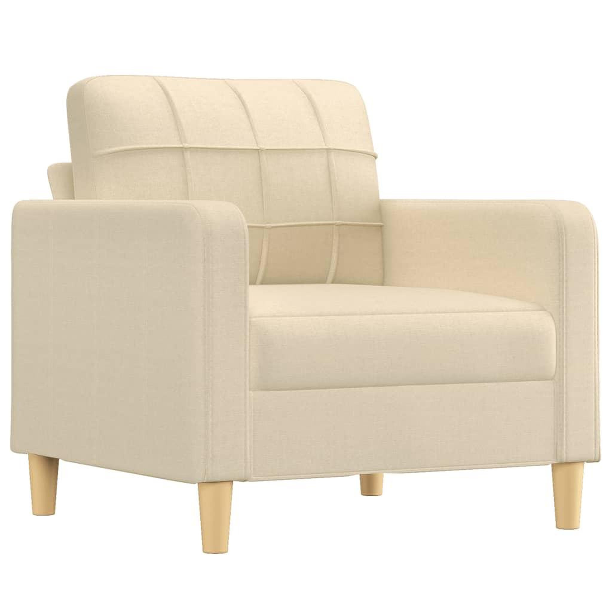 Voir la diapositive 4 : VIDAXL Fauteuil avec repose-pied Creme 60 cm Tissu