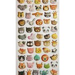 GLOBAL GIFT Autocollants réutilisables - Relief 3D - Visages animaux - Paillettes