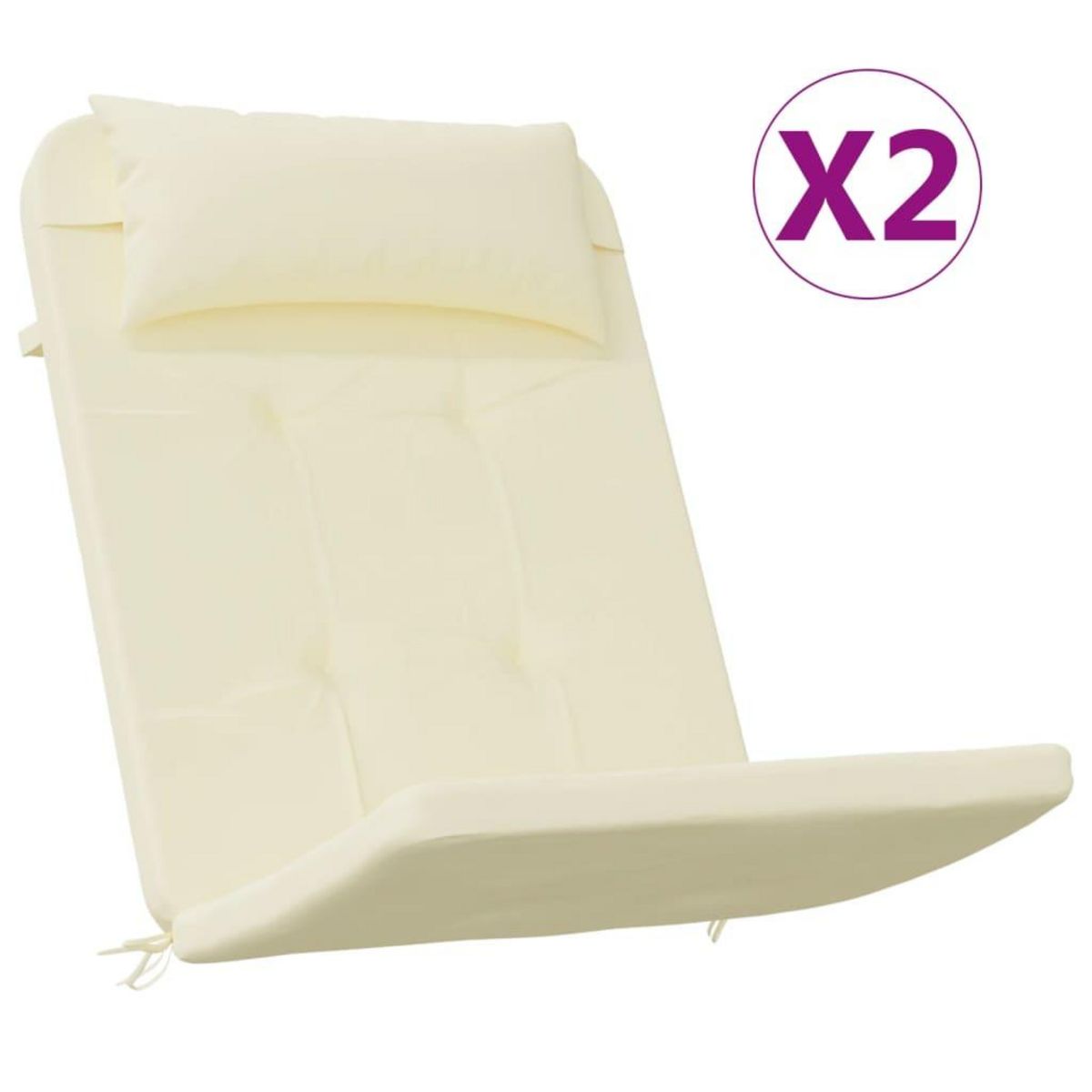 VIDAXL Coussins de chaise adirondack lot de 2 creme tissu oxford