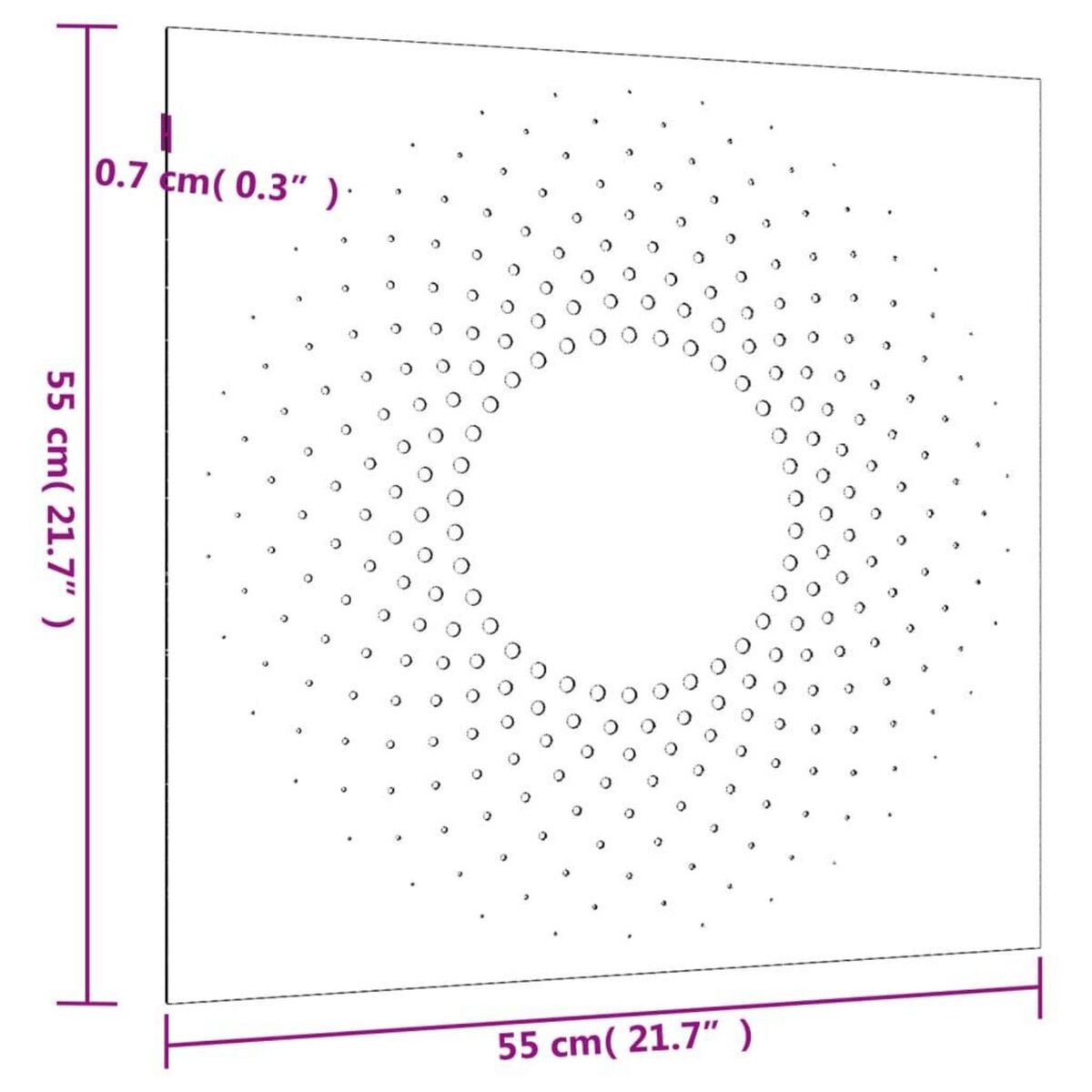 VIDAXL Decoration murale jardin 55x55 cm acier corten design du soleil