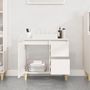 Voir la diapositive 3 : VIDAXL Armoire de salle de bain blanc 65x33x60 cm bois d'ingenierie