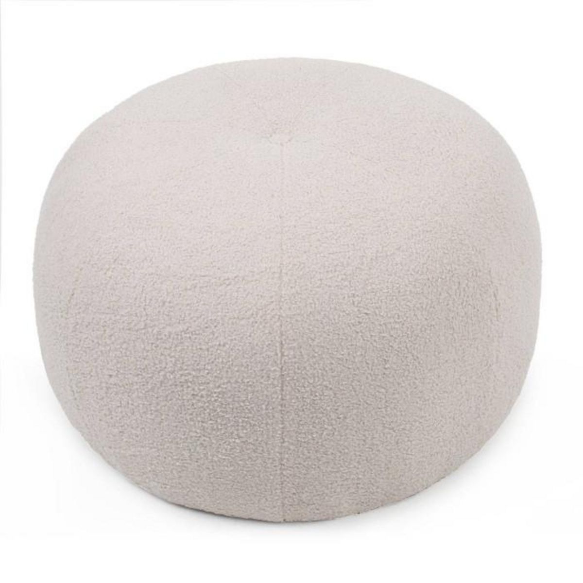 Paris Prix Pouf Rond Bouclette  Pilou  55cm Beige