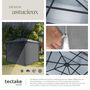 Voir la diapositive 4 : tectake Pavillon de jardin avec cadre en aluminium laqué époxy gris 3 x 3 m