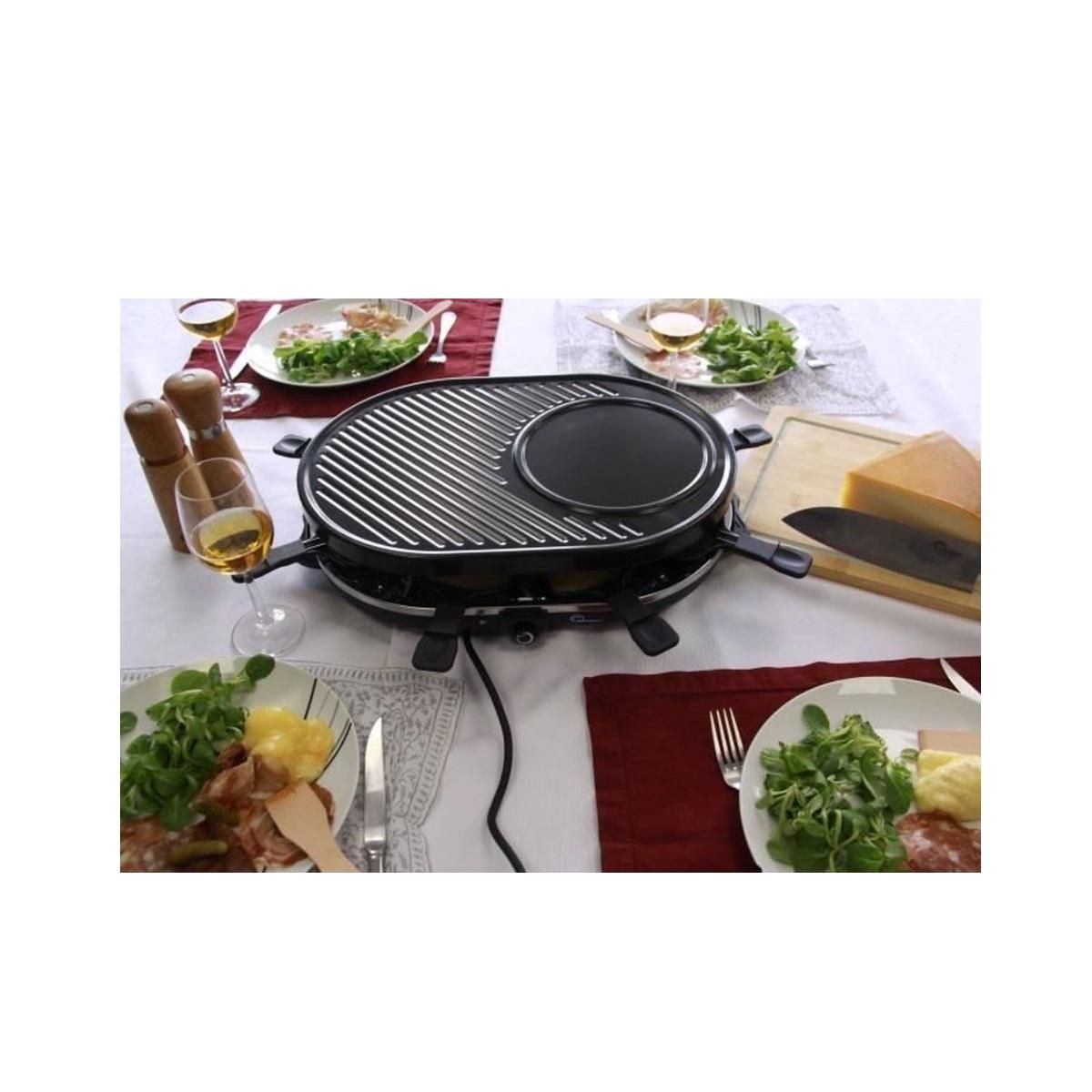 LITTLE BALANCE Appareil à raclette 8 personnes 1200w + gril + crêpière bleu nuit et noir - 8749