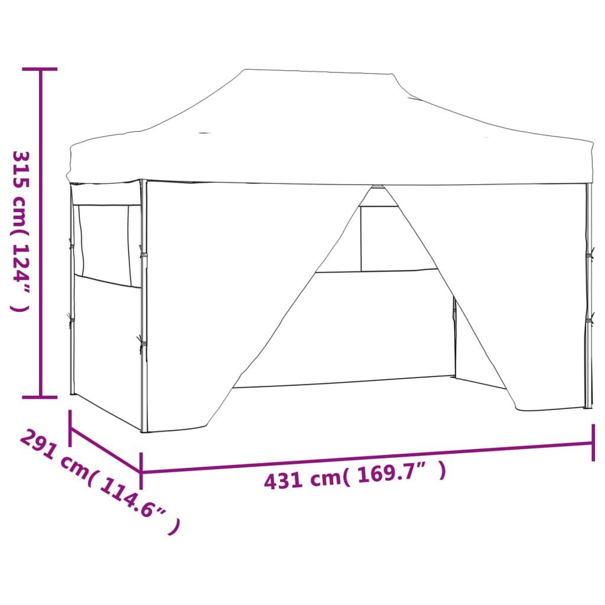 Voir la diapositive 6 : VIDAXL Tente pliable avec 4 parois laterales 3 x 4,5 m Bleu