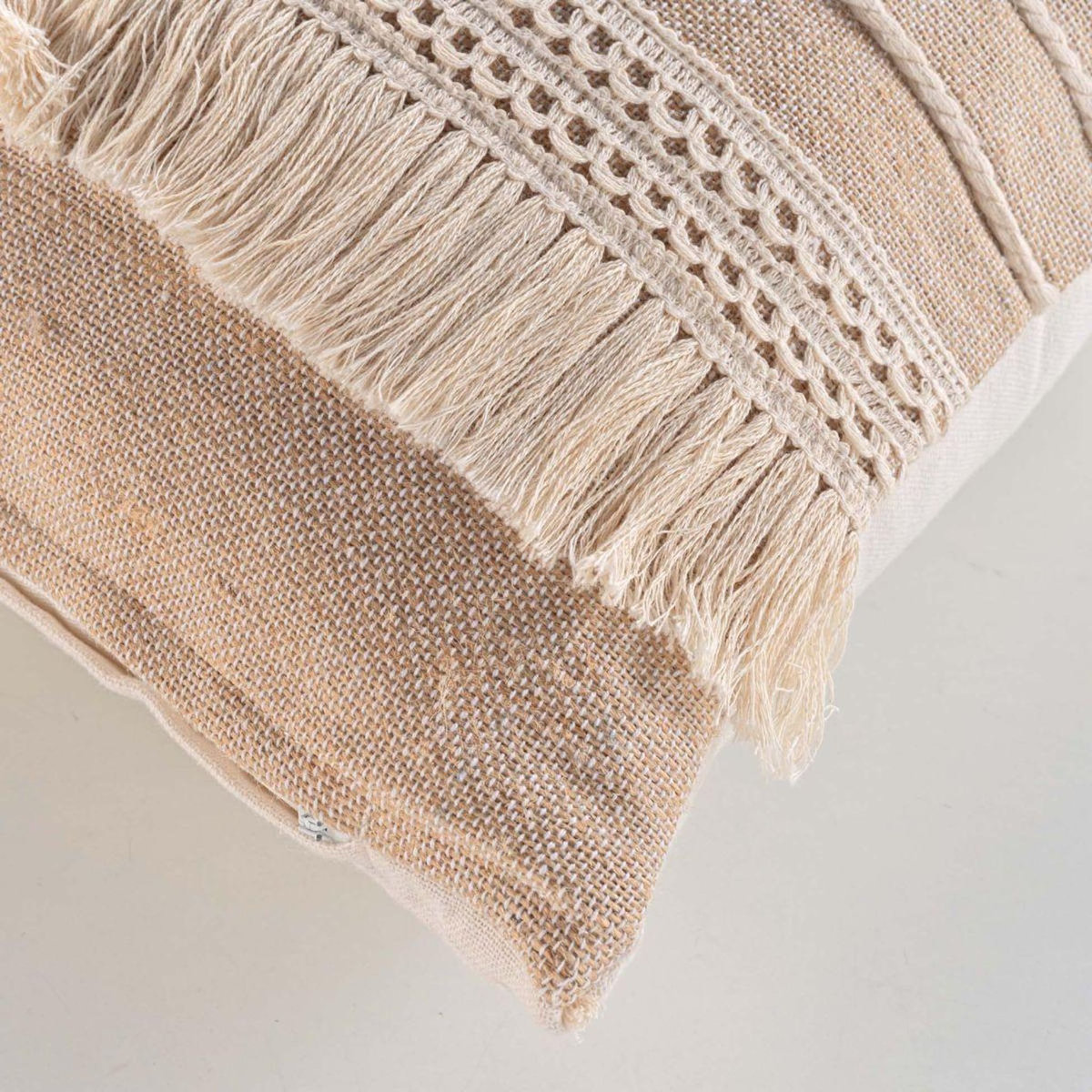 Paris Prix Coussin Déco à Franges  Cirrus  45x45cm Naturel