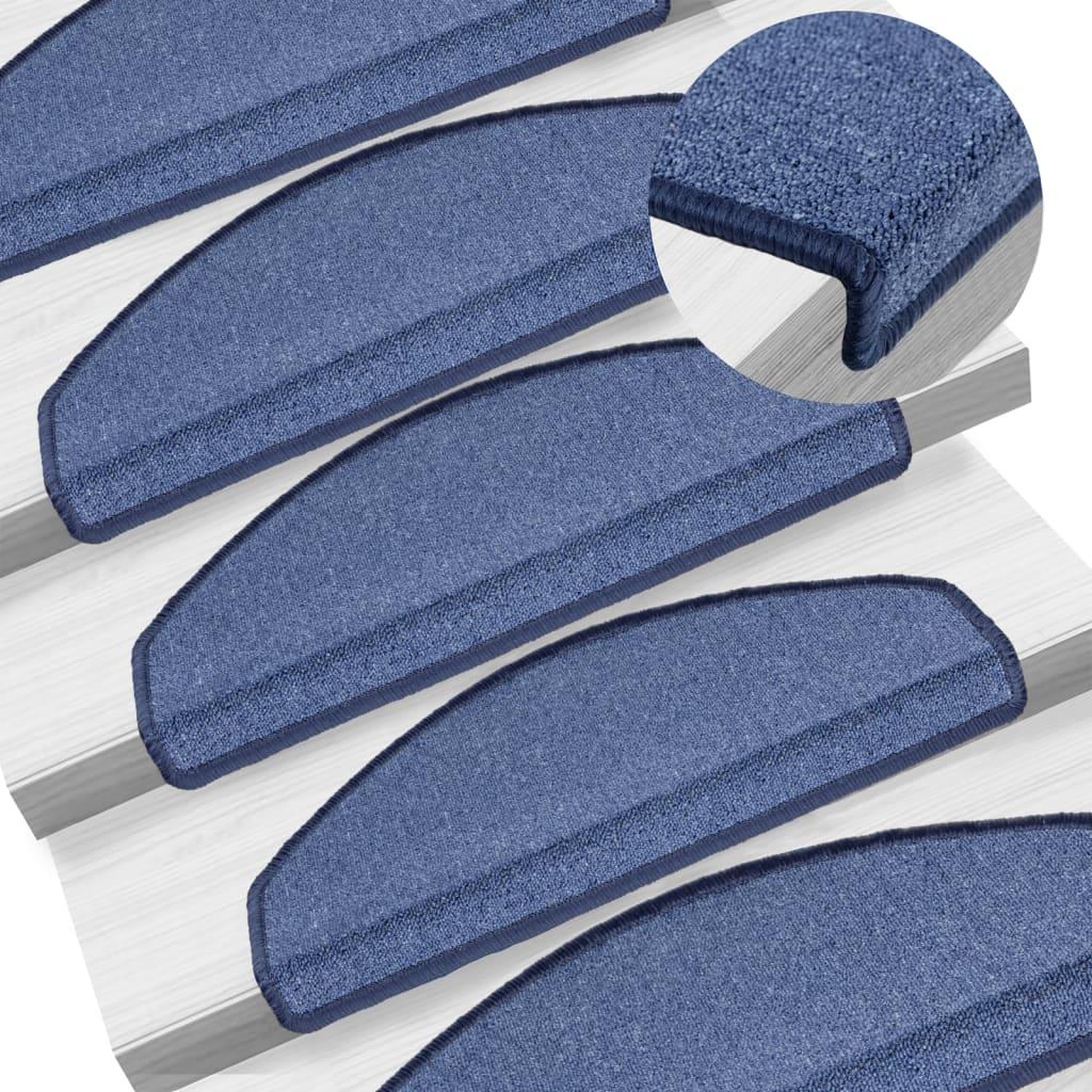 Voir la diapositive 1 : VIDAXL Tapis d'escalier 15 pcs Bleu 65x24x4 cm