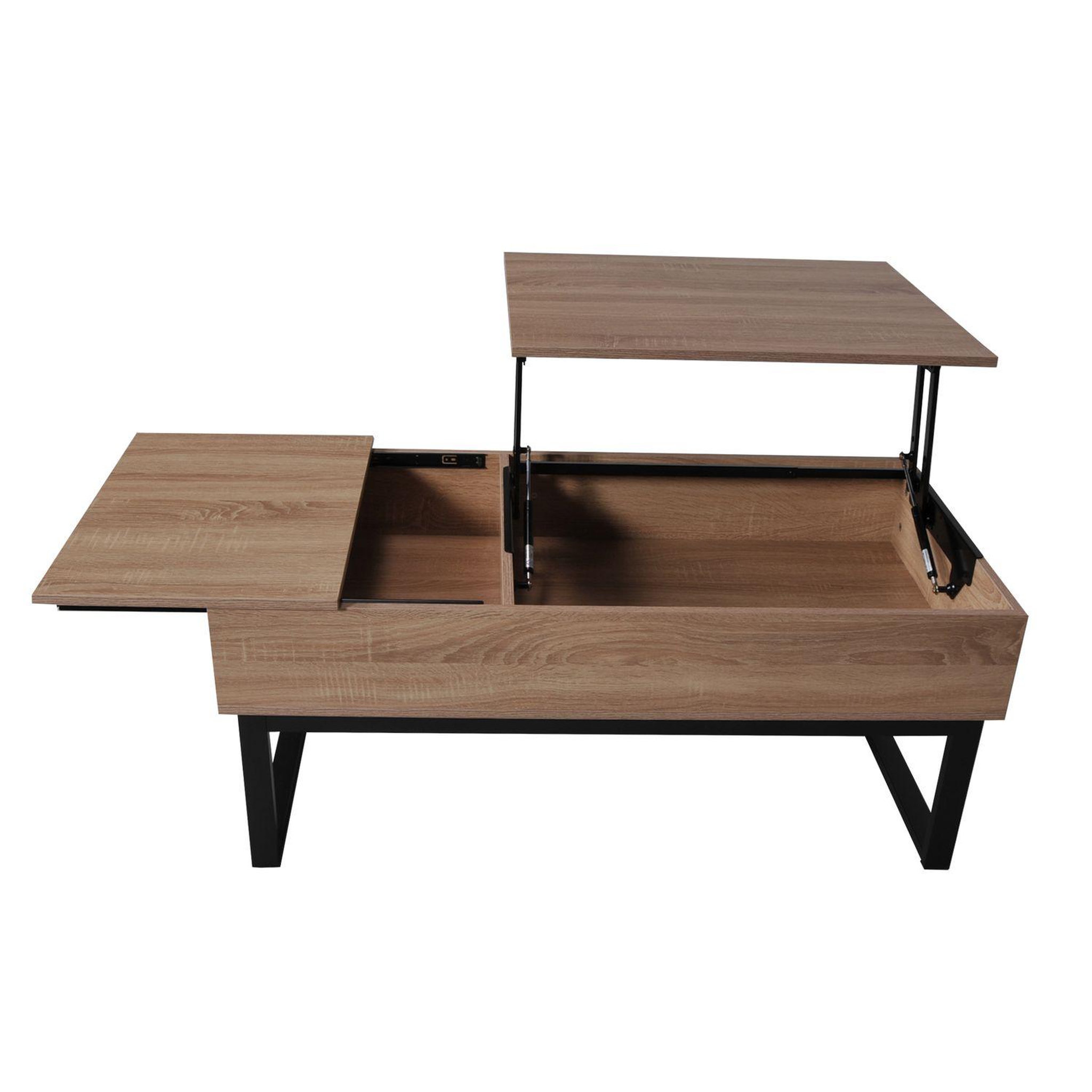 Voir la diapositive 2 : Table basse plateau relevable L110cm SPRINGFIELD