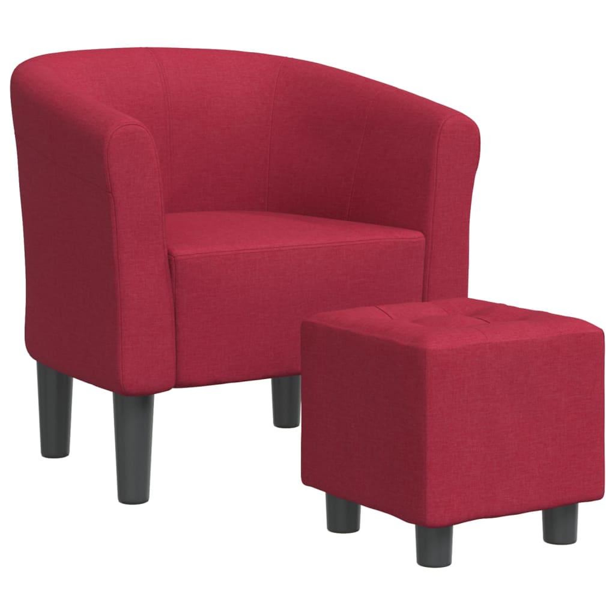 Voir la diapositive 2 : VIDAXL Chaise cabriolet avec repose-pied rouge bordeaux tissu