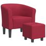 Voir la diapositive 2 : VIDAXL Chaise cabriolet avec repose-pied rouge bordeaux tissu