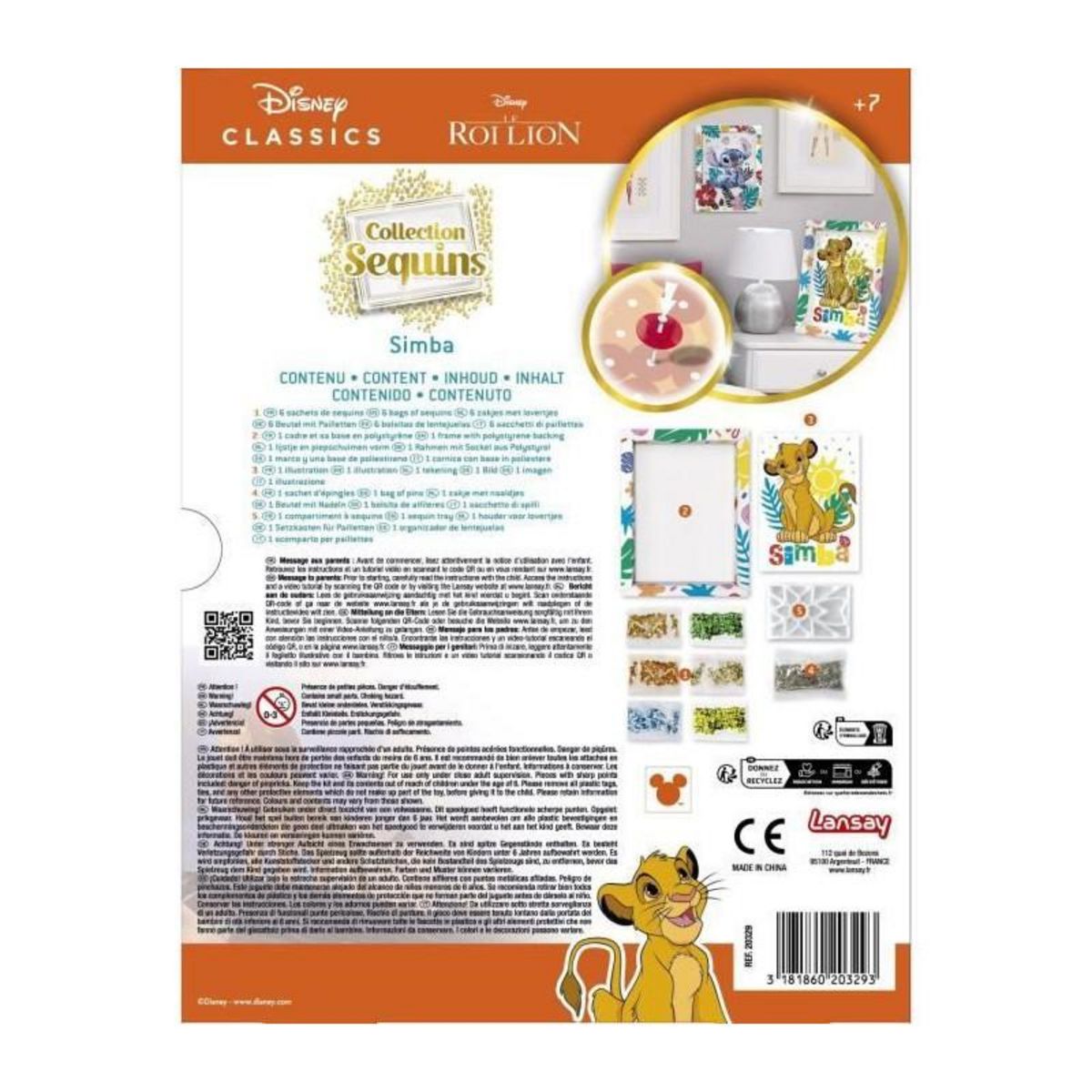 LANSAY Jeu de création - LANSAY - Collection sequins - SIMBA LE ROI LION - Des 7 ans