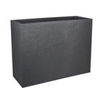 Eda Jardinière rectangulaire Volcania effet pierre - 78,5 x 29,5 x 60 cm - 46 L - Gris anthracite - Eda