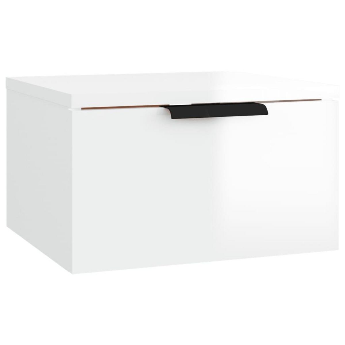 VIDAXL Table de chevet murale blanc brillant 34x30x20 cm