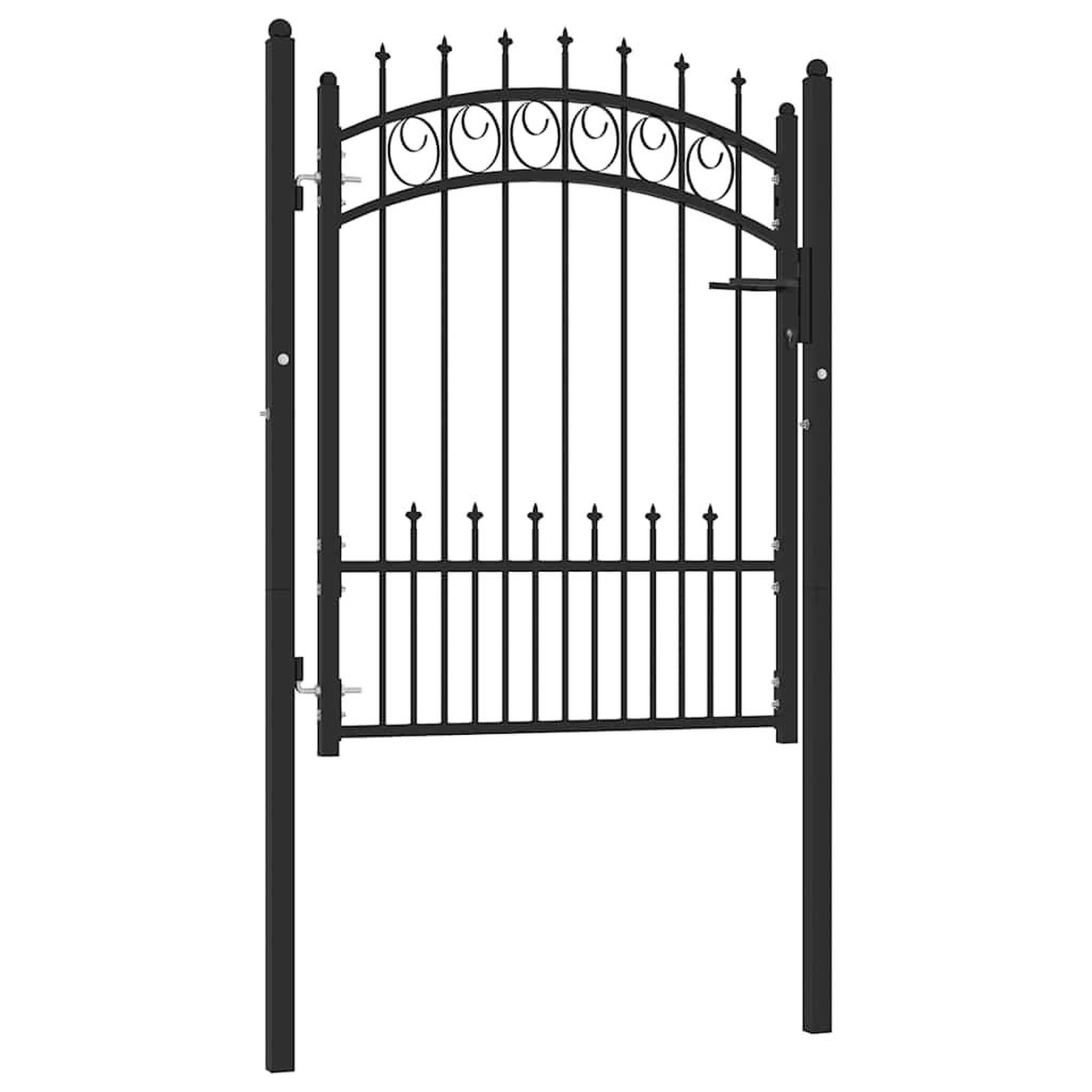 VIDAXL Portail de cloture emmen avec pointes en acier 104 x 109,5 cm noir