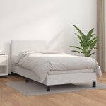 VIDAXL Sommier a lattes de lit avec matelas Blanc 80x200 cm Similicuir