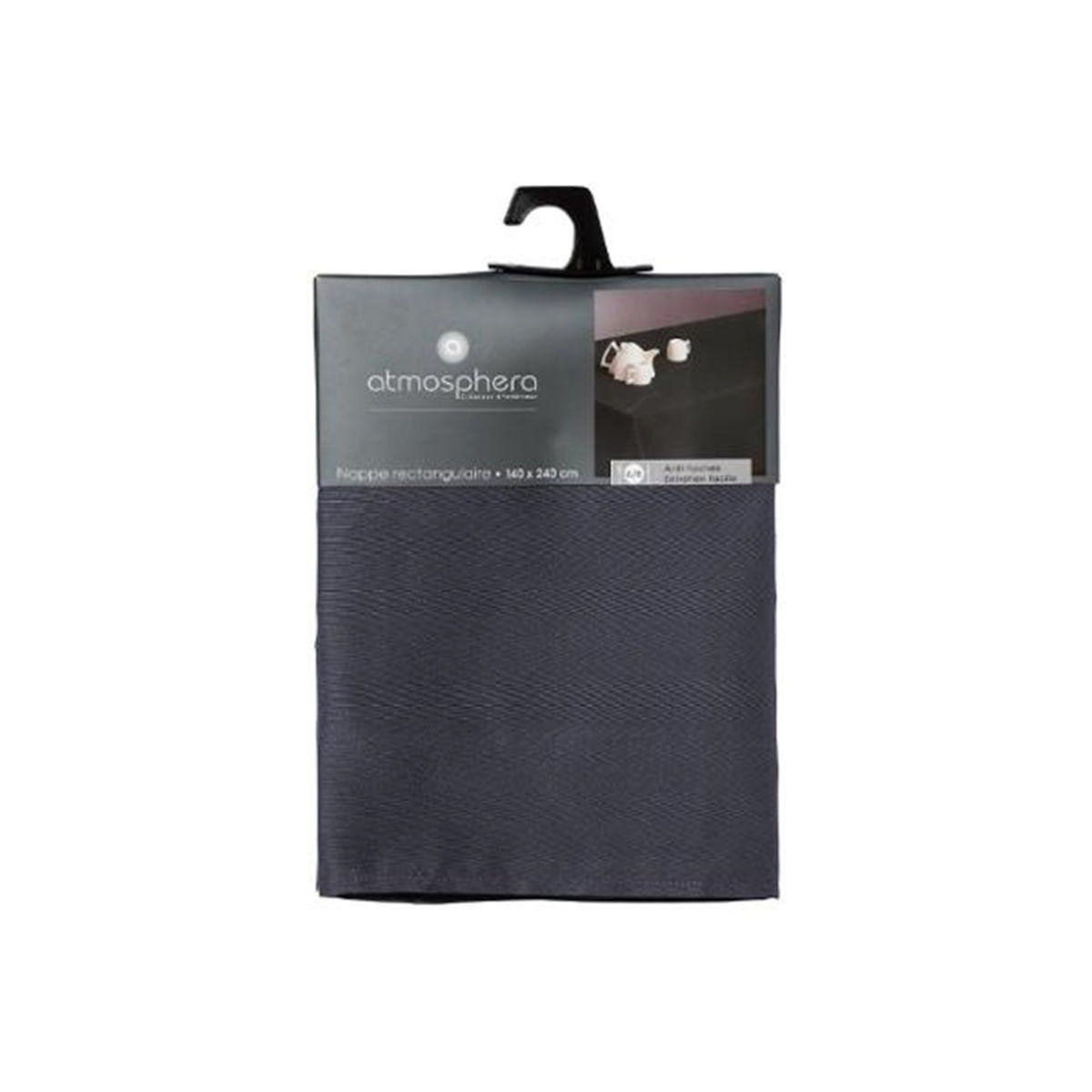 ATMOSPHERA Nappe Antitache  Unie  140x240cm Ardoise