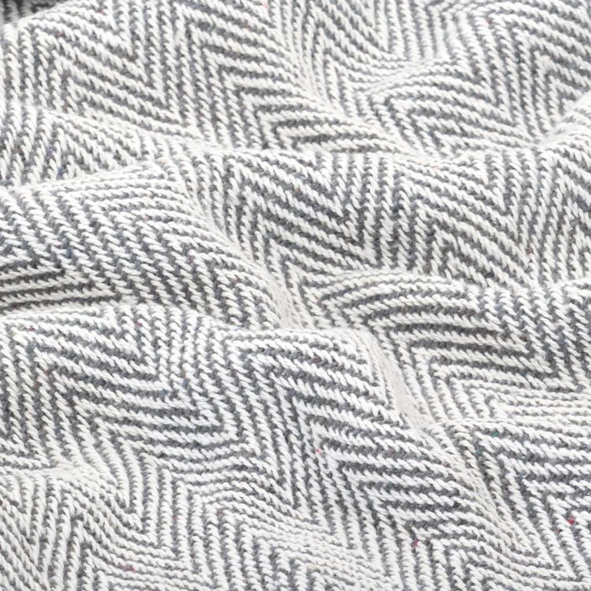 VIDAXL Couverture coton a chevrons 220x250 cm Gris