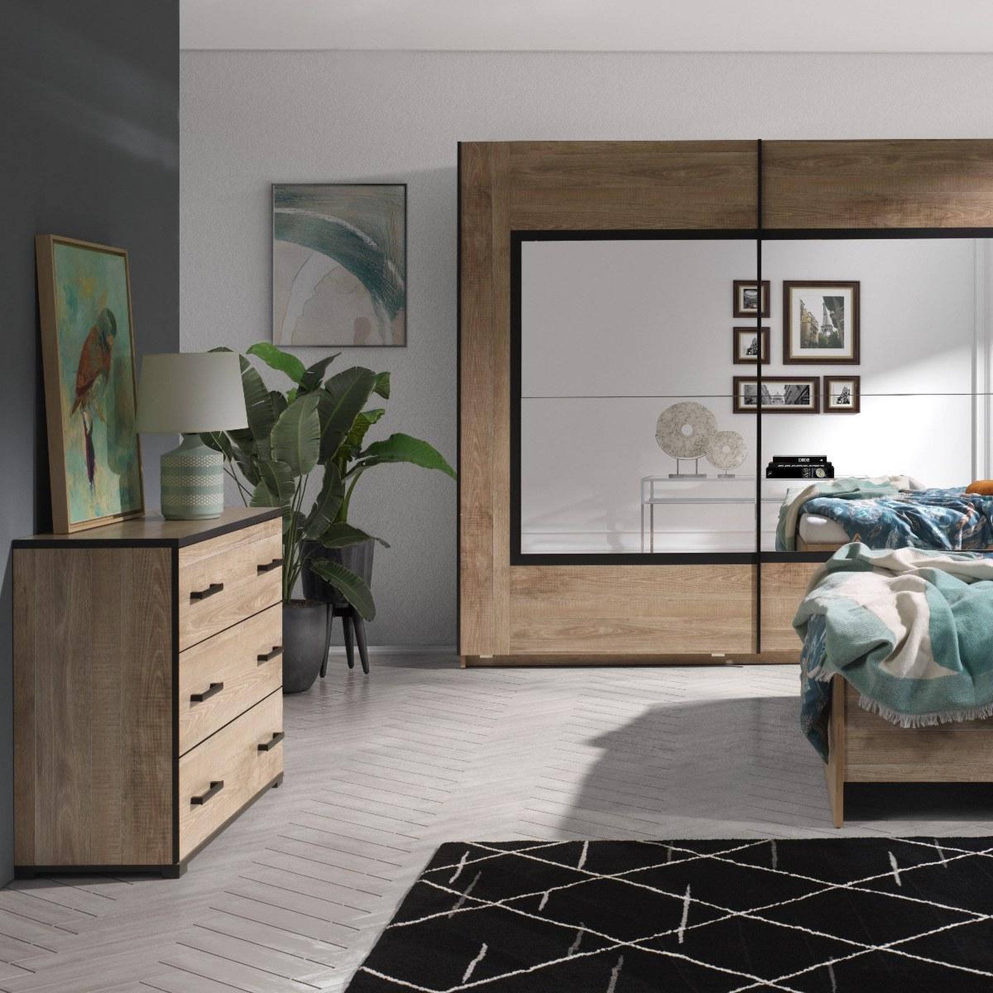 Voir la diapositive 3 : JLC KREATION Commode de rangement style industriel avec tiroirs pierre