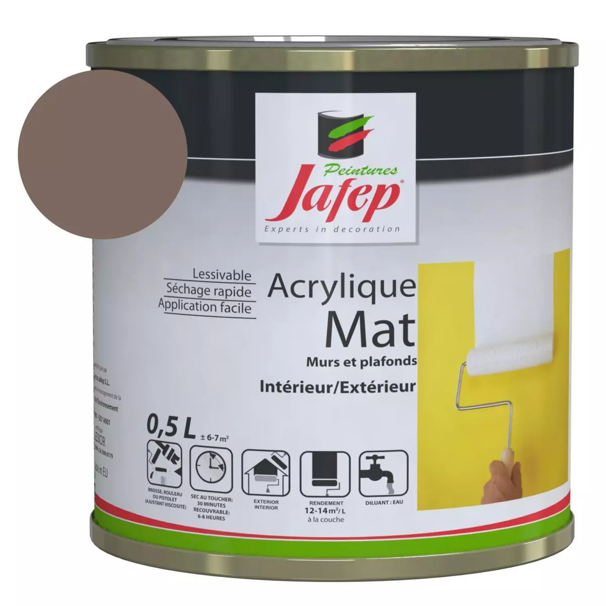  Peinture acrylique mat mokka Jafep  0,5L