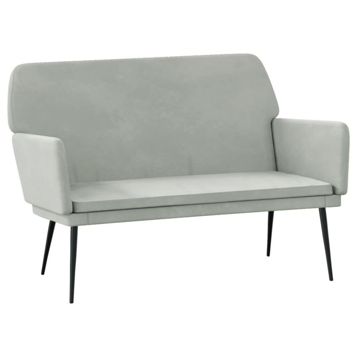 VIDAXL Banc Gris clair 108x79x79 cm Velours
