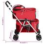 Voir la diapositive 6 : VIDAXL Poussette pour chien pliante a 2 niveaux Rouge 83x48x97 cm