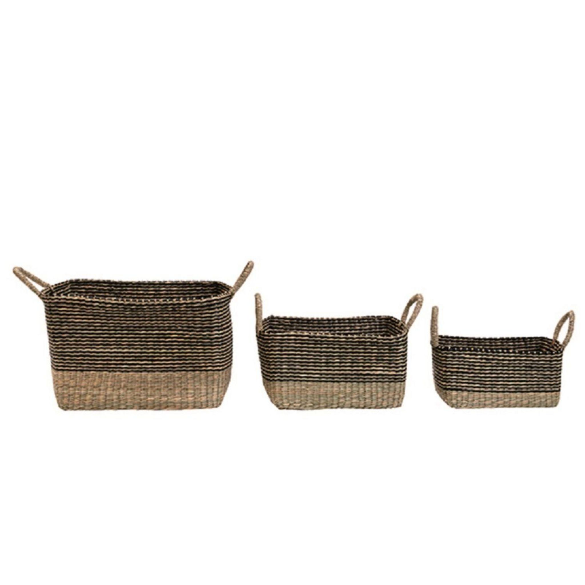 Lot De 3 Corbeilles Suspendues En Coton Tressé - Tailles 21x27 Cm, 25x31 Cm, 28x35 Cm - Pour Fruits, Rangement Mural Cuisine, Salon