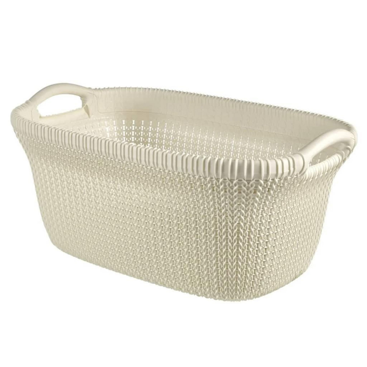 CURVER Curver Panier a linge Knit 40 L Blanc creme