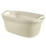 Voir la diapositive 1 : CURVER Curver Panier a linge Knit 40 L Blanc creme