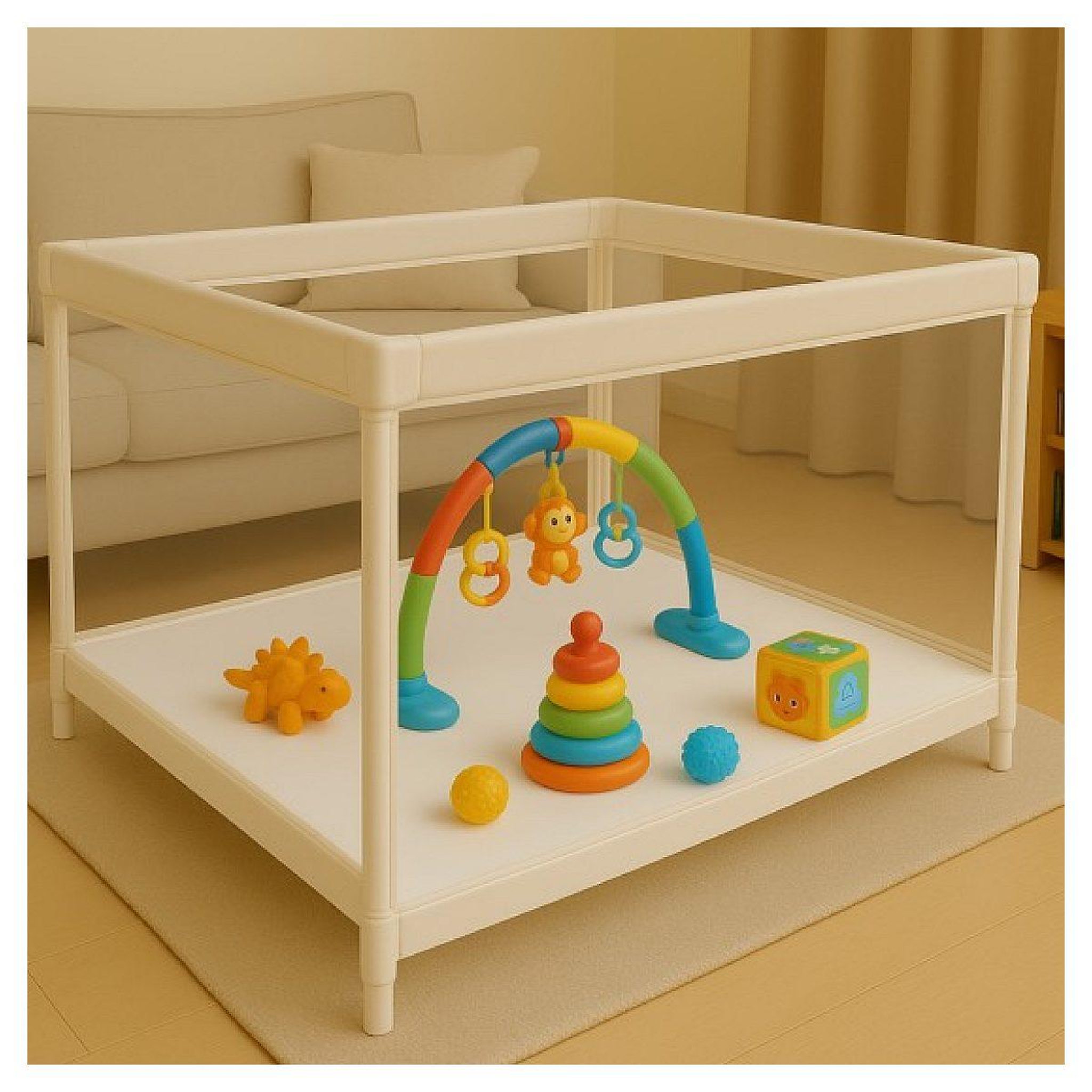 Voir la diapositive 4 : CH'TI BOUT Matelas de fond de parc 95 x 95 x 2.5 cm - coton a enduction acrylique
