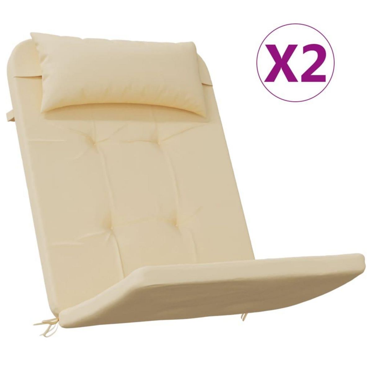 VIDAXL Coussins de chaise adirondack lot de 2 beige tissu oxford