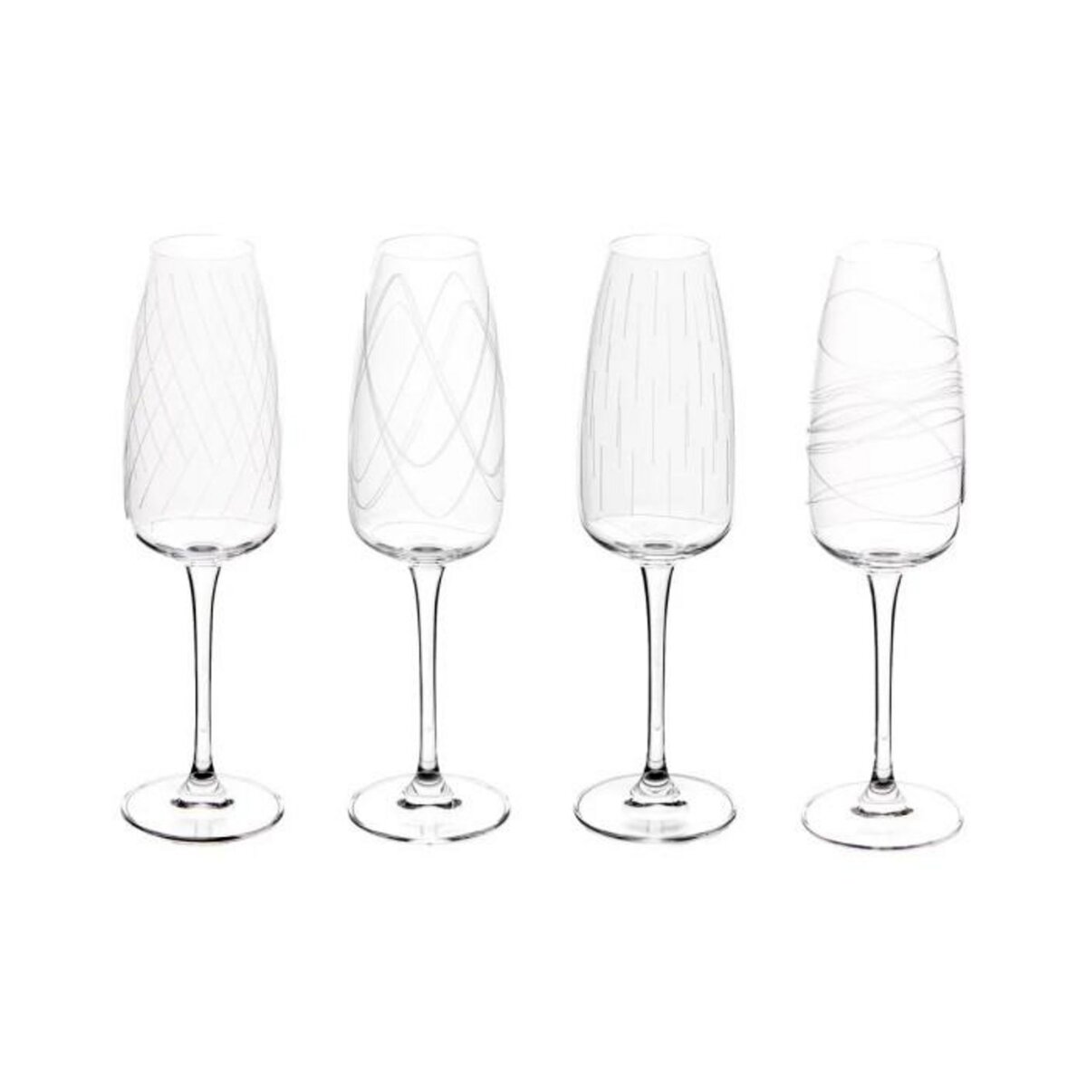 SECRET DE GOURMET Lot de 4 Flûtes à Champagne  Talia  29cl Transparent
