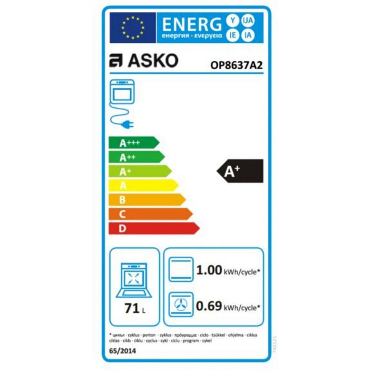 ASKO Four encastrable OP8637A2 Noir Graphite