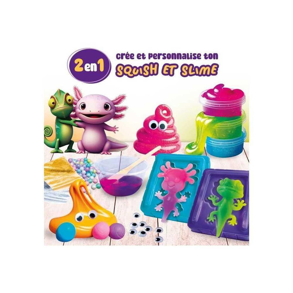 LISCIANI GIOCHI Squish et slime - Kit Scientifique - SLUMI SCIENCE - Composants Variés, Recettes Illustrées