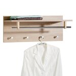 Porte manteau mural FLORENCE H30xL75xP26cm. Coloris disponibles : Blanc, Bois