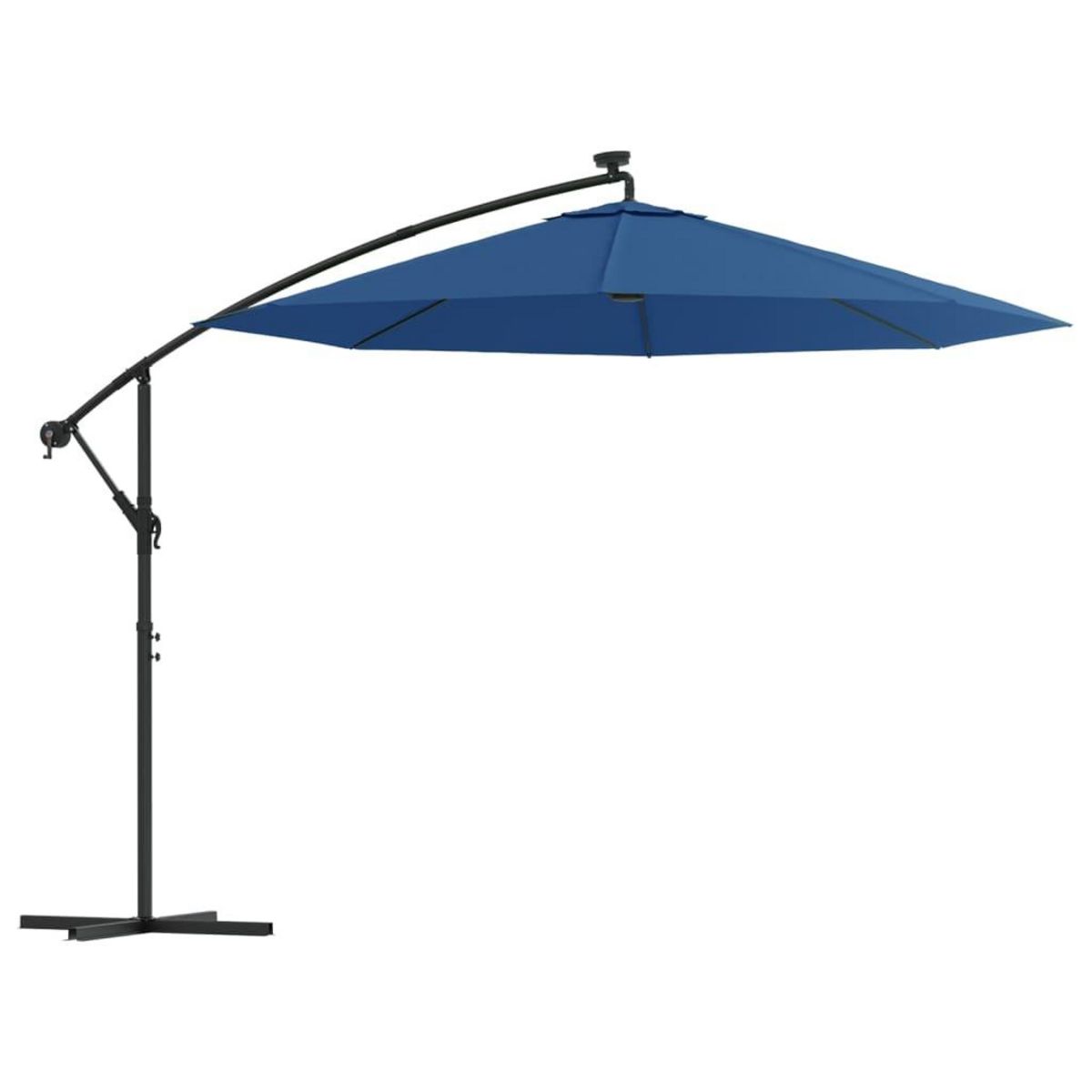 VIDAXL Parasol de jardin en porte-a-faux et lumieres LED mat en acier