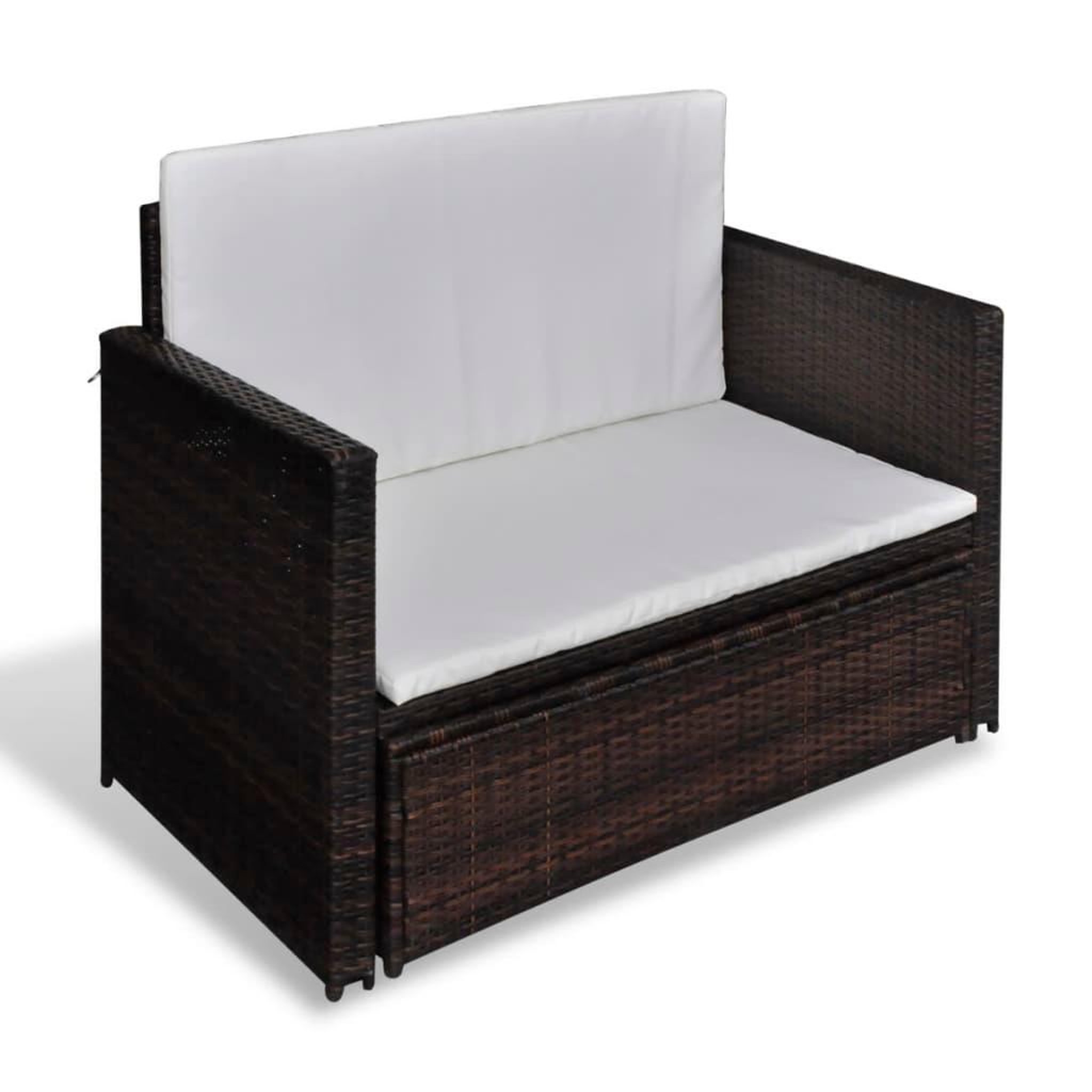 Voir la diapositive 5 : VIDAXL Canape de jardin Resine tressee Marron