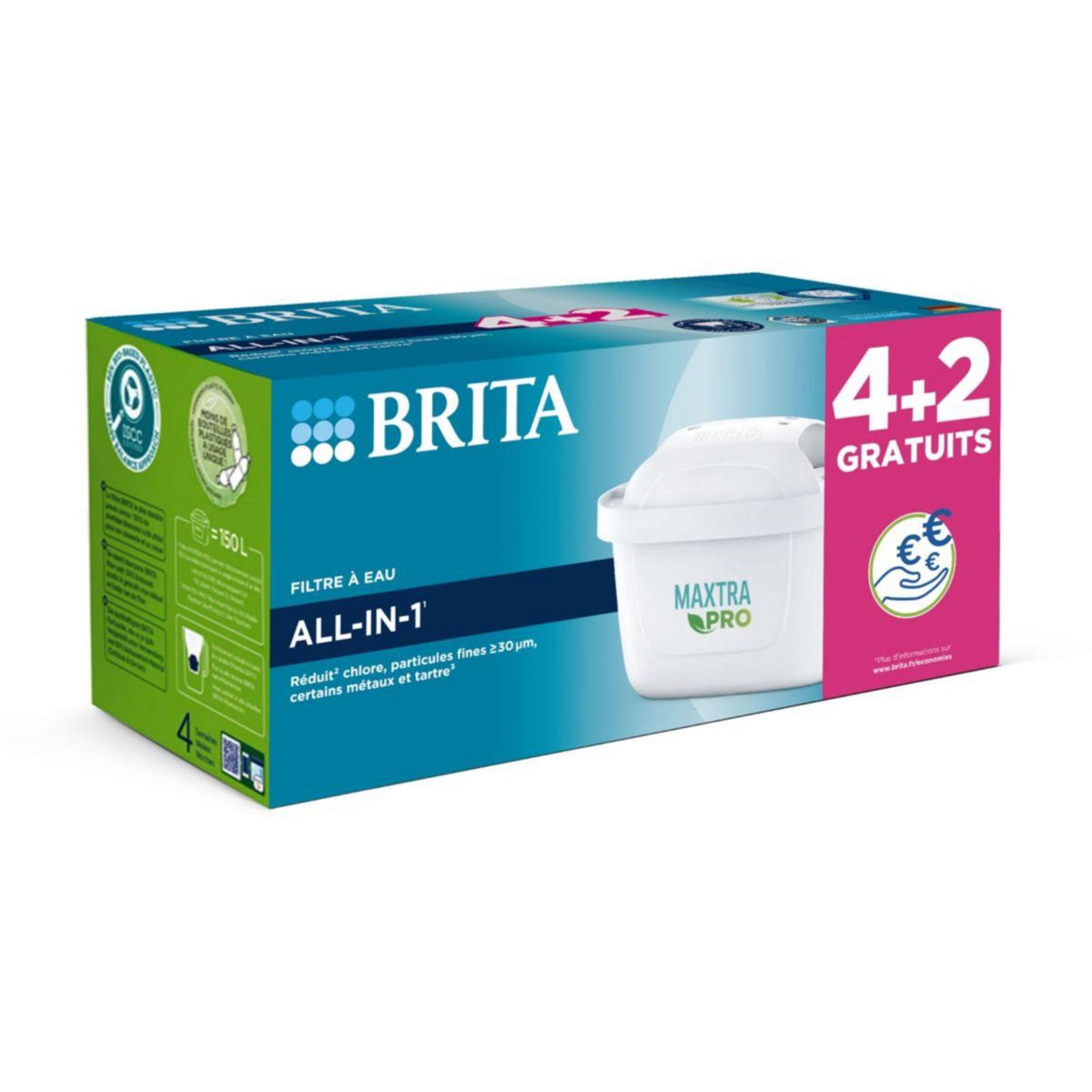 Brita Cartouche filtrante pack de 4+2 cartouches maxtra pro all-in