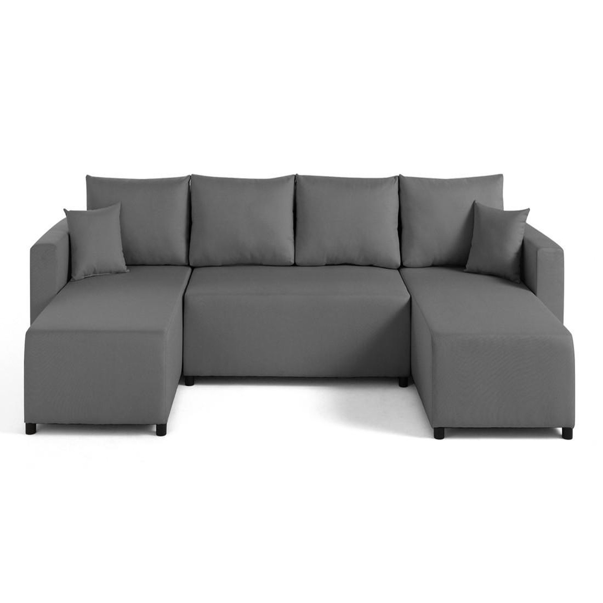 Voir la diapositive 1 : BEST MOBILIER Regala - canapé panoramique - 7 places - convertible avec coffre - en tissu
