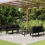 VIDAXL Salon de jardin 6 pcs avec coussins Aluminium Anthracite