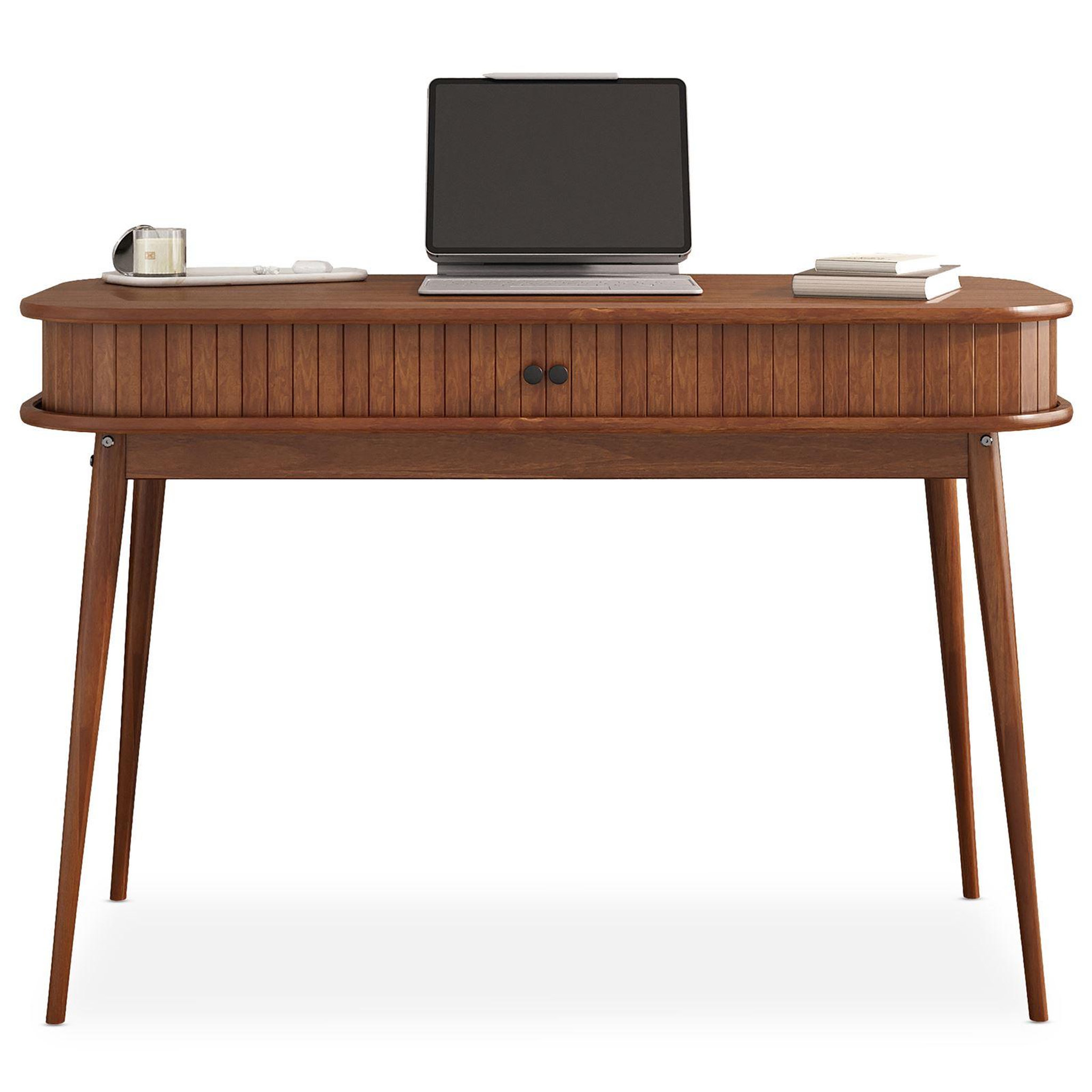 Voir la diapositive 1 : IDIMEX Bureau JARI avec rangement porte coulissante, en bois massif