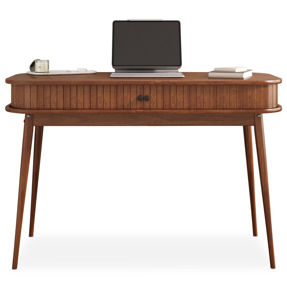 IDIMEX Bureau JARI avec rangement porte coulissante, en bois massif