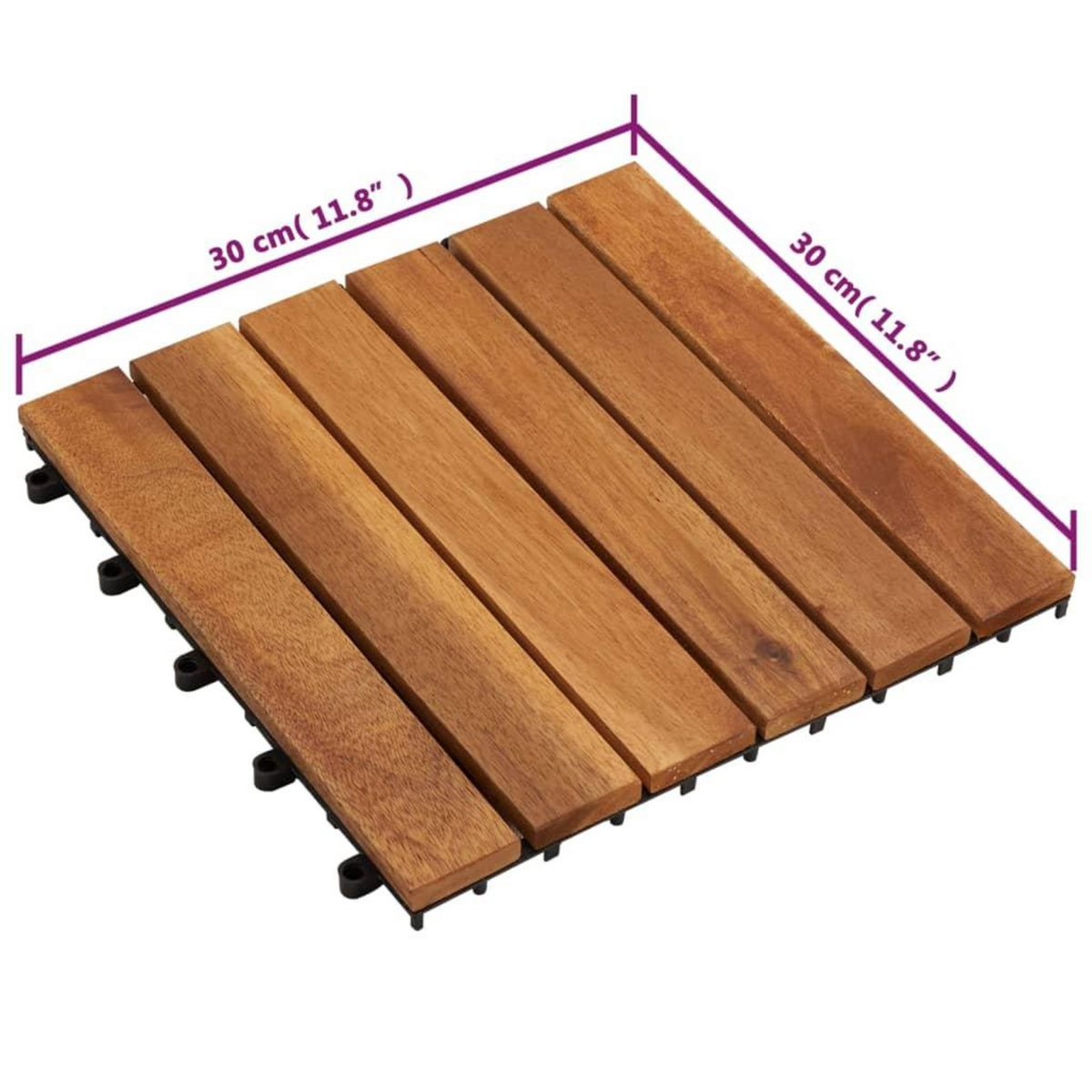 VIDAXL Tuiles de terrasse modele vertical 30 x 30 cm acacia 20 pcs