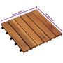 Voir la diapositive 6 : VIDAXL Tuiles de terrasse modele vertical 30 x 30 cm acacia 20 pcs